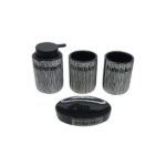 CERAMIC BATH SET 4 PCS BLACK WRITTEN