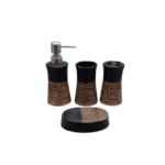 CERAMIC BATH SET 4 PCS BLACK/BROWN