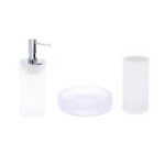 Bath Set Victoria Semi Transparent Glass 3Pcs