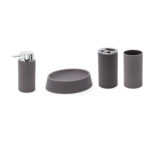 Bath Set Crimp Dark Grey ABS 4Pcs