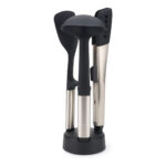 Elevate Fusion Silicone Set 3 Pc With Stand  ( Black / Silver)