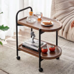 2-TIER TEA TROLLEY WOODEN - Image 2