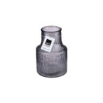 Embossed Glass Vintage Flower Vase (Wide Neck) 13.6 x 20 cm