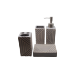 CERMAIC BATH SET 4PCS BEIGE 3D