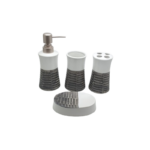 CERAMIC BATH SET 4 PCS WHITE/GREY