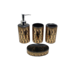 CERAMIC BATH SET 4 PCS WHITE/GOLD