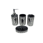 CERAMIC BATH SET 4 PCS BLACK/SILVER