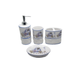 CERAMIC BATH SET 4 PCS WHITE PAINTED