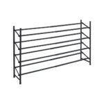 4-Tier Extendable Shoe Rack Black 62-115 X 68 X 26 Cm - Image 2
