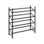 4-Tier Extendable Shoe Rack Black 62-115 X 68 X 26 Cm
