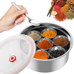 Spice Box With 7 Containers And Air-Tight View Lid 9.8×3.7 inch - Image 2
