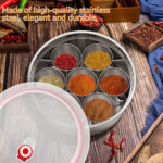 Spice Box With 7 Containers And Air-Tight View Lid 9.8×3.7 inch - Image 4
