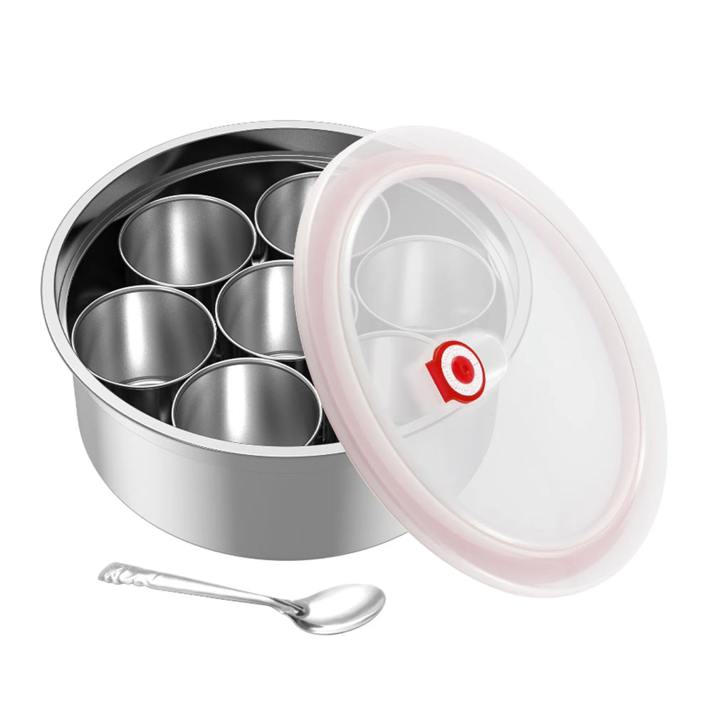 scs Spice Box With 7 Containers And Air-Tight View Lid 9.8×3.7 inch - Image 1