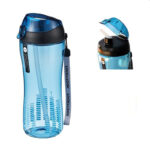 BISFREE SPORTS BOTTLE 550ML W/SILICON STRAW BLUE