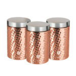 Canister 3 Pcs Set With Hammer Effect “Rose Gold Collection”