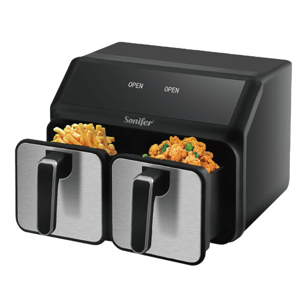 Dual Air Fryer 2200 W (2 x 4 L) Independent Cooking Function Sonifer