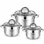Sonifer Stainless Steel Cookware Set with Lids – 6 Pieces