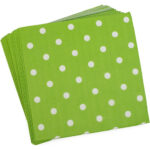 Polka Dot Paper Napkins Green (Pack Of 20 Pcs)