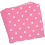 Polka Dot Paper Napkins Pink (Pack Of 20 Pcs)