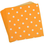 Polka Dot Paper Napkins Orange (Pack Of 20 Pcs)