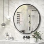 Round Bathroom Mirror  77 cm - Matt Black  - Image 2