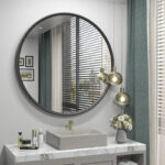 Round Bathroom Mirror  77 cm - Matt Black  - Image 3