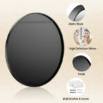 Round Bathroom Mirror  77 cm - Matt Black  - Image 5