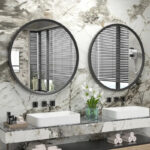 Round Bathroom Mirror  77 cm - Matt Black  - Image 4