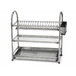 Dish Rack 3-Tier (20 Plates) with Cutlery Holder