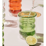 Double Wall Glass Caterpillar Green 150 ml - Image 2
