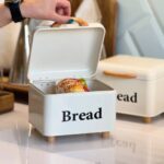 Bread Box with Wooden Handle Off-White - Image 3