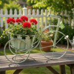 Metal Nostalgia Yard Bike Planter (Green) - Image 3