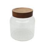 Glass Storage Jar With Wooden Lid 13X25cm
