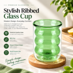 Double Wall Glass Caterpillar Green 150 ml - Image 2