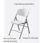 Compact Folding Plastic Chair – White - Image 3