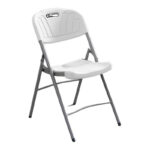 Compact Folding Plastic Chair – White