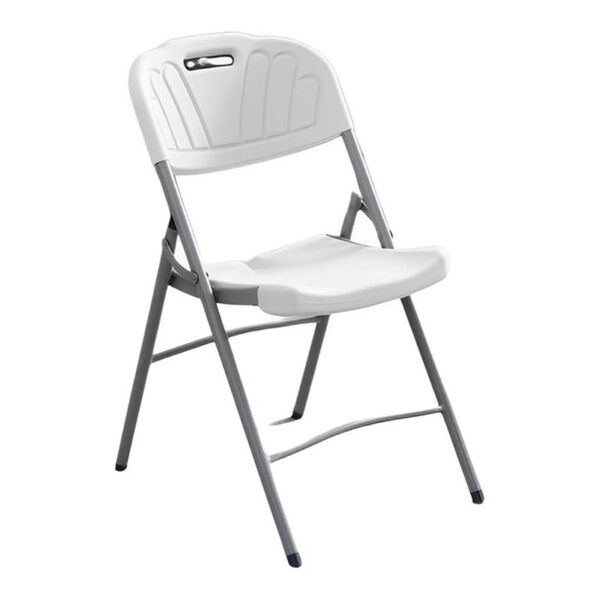 Compact Folding Plastic Chair – White