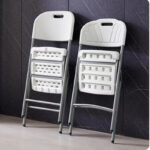Compact Folding Plastic Chair – White - Image 5