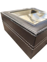 6 Slot Watch Box Leather – Black - Image 2