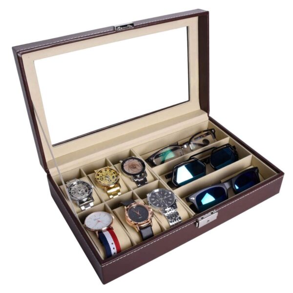 Watch And Glasses Box Brown