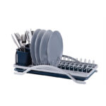 Aluminium Dish Rack and Cutlery Drainer 14 Slots - Grey - Image 2
