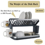 Aluminum Dish Rack with Removable Tray - Grey - Image 4