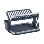 Aluminum Dish Rack with Removable Tray - Grey