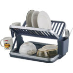 Aluminum Dish Rack with Removable Tray - Grey - Image 2