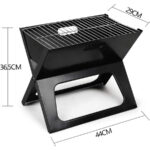 Foldable Charcoal BBQ Grill Black - Image 4
