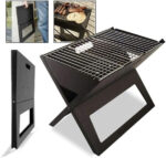 Foldable Charcoal BBQ Grill Black - Image 3