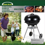 Round charcoal BBQ Grill Black - Image 2