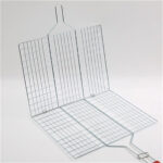 Portable BBQ Grill Mesh Clamp with 30 by 30 Wooden Handle - Image 2