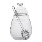 Glass Bee Honey Jar With Spoon