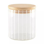 Glass Small Jar with Wooden Lid
